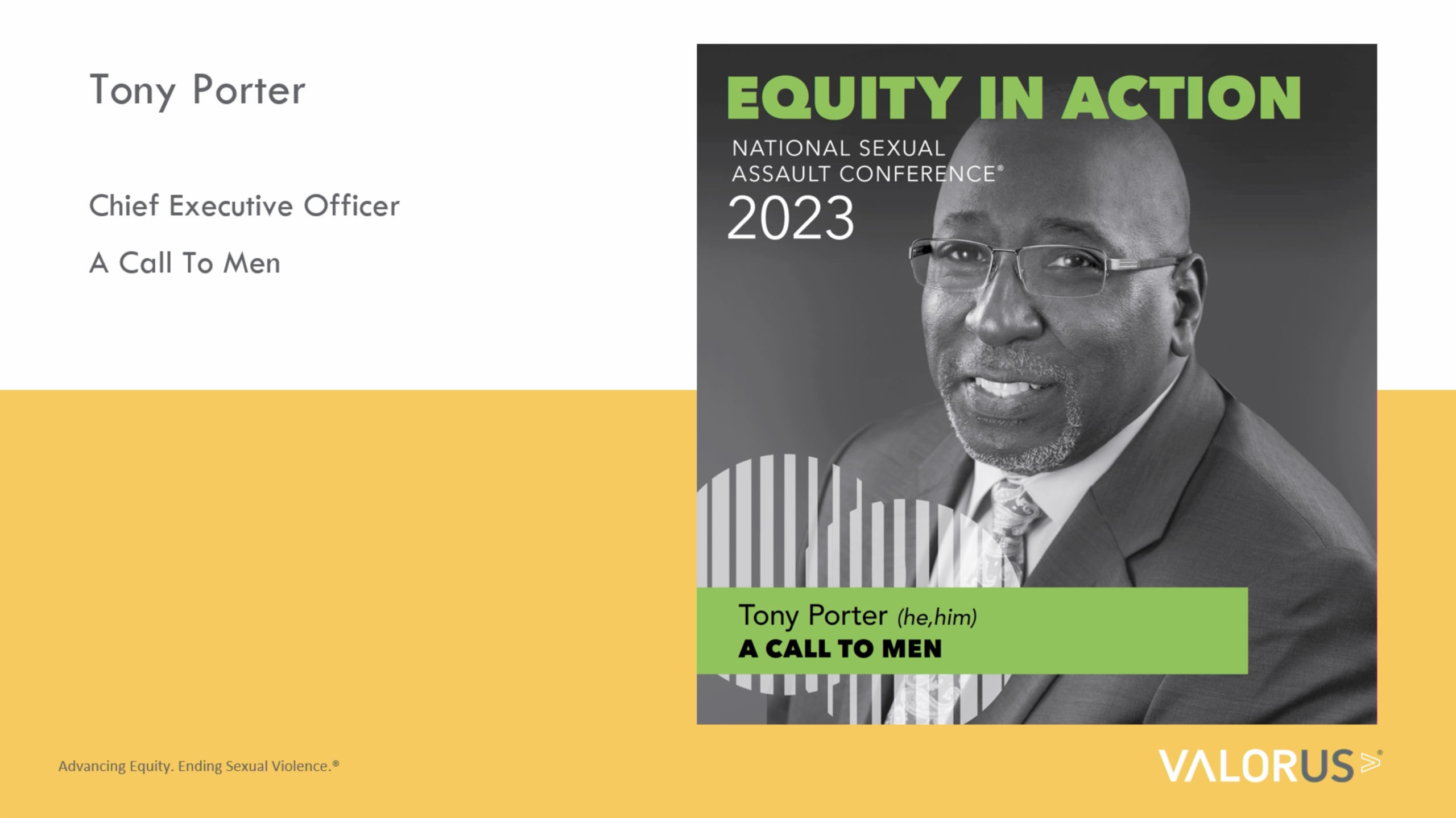 Tony Porter, Chief Executive Officer, A Call To Men National Sexual